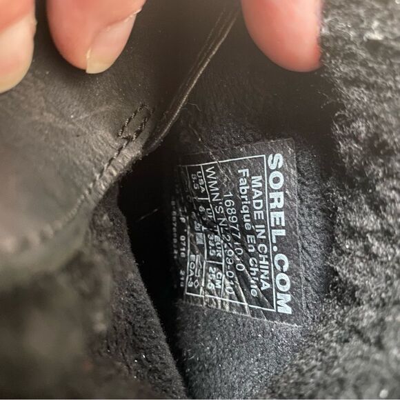 Sorel Addington Chelsea Lace Up Boots Black Leather Lux Holiday Shearling 8.5 - Picture 6 of 6